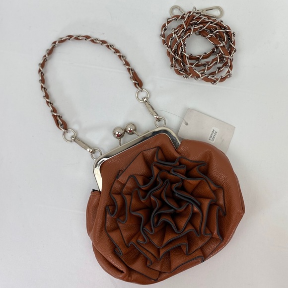 NWT Flower Rose Clutch Shoulder Hand Bag Purse - Picture 3 of 16